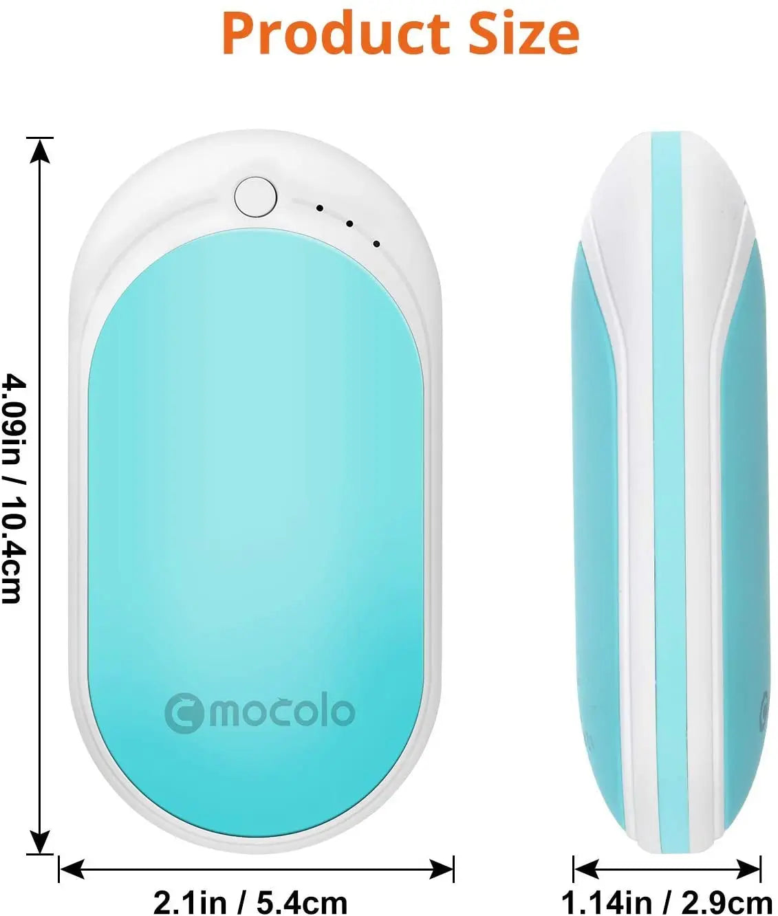 MOCOLO Electronic Portable Hand Warmers Rechargeable, 5200mAh Power Bank Blue Pattan Australia
